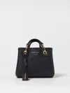 Emporio Armani Faux Leather Shoulder Bag With Deer Print In Black