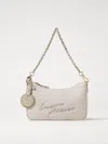 Emporio Armani Shoulder Bag With Embroidered Logo In Natural