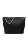 Emporio Armani Ppa Leather Medium Hobo Bag With Chain In Black
