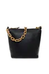 Emporio Armani Leather Small Hobo Bag With Chain In Black
