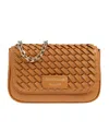 Emporio Armani Shoulder Bag With Decorative Weave In Brown