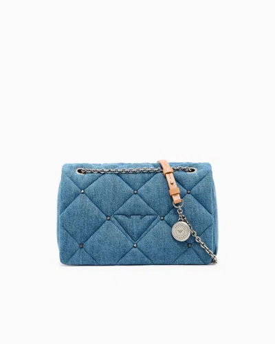 Emporio Armani Shoulder Bag With Denim Flap