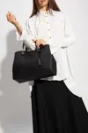 Emporio Armani Faux Leather Shoulder Bag With Deer Print In Black
