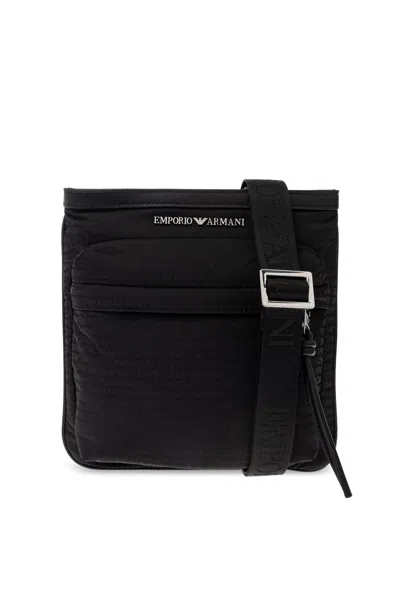 Emporio Armani Shoulder Bag With Logo In Black