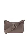 Emporio Armani Grey Logo-plaque Crossbody Bag In Gray