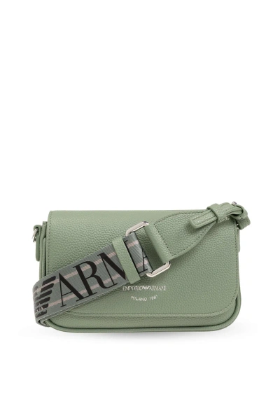 Emporio Armani Shoulder Bag With Logo In Green