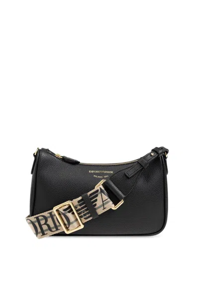 Emporio Armani Shoulder Bag With Printed Logo In Black