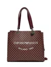 Emporio Armani Shoulder Bag  Woman Color Burgundy In Vinaccia/ecru/bianco