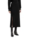 Emporio Armani Side Slit Midi Skirt In Brown