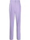 Emporio Armani Side-stripe Straight Leg Trousers In Purple