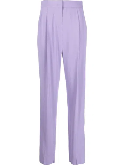 Emporio Armani Side-stripe Straight Leg Trousers In Violett