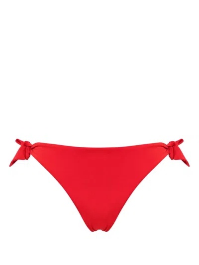 Emporio Armani Side-tie Bikini Bottoms In Red