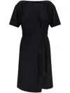 Emporio Armani Women's Midi Dress With Waist Knot In Schwarz