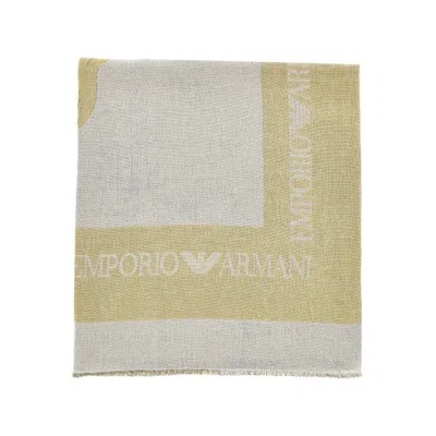 Emporio Armani Silk And Linen-blend Scarf In Multicolor