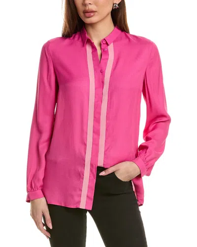 Emporio Armani Silk-blend Shirt In Pink