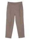 Emporio Armani Straight Trousers With Pleated Front And Pockets In Brown