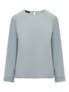 Emporio Armani Silk Blouse In Blue