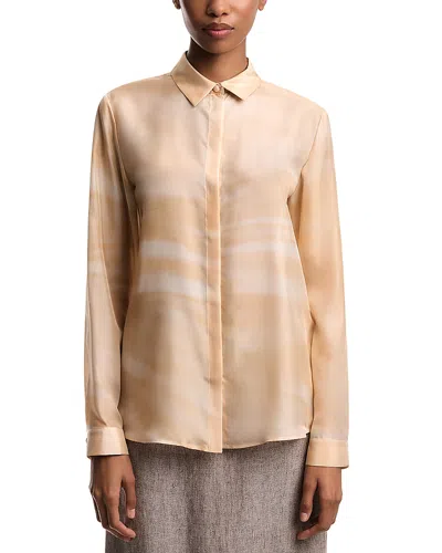Emporio Armani Silk Blouse In Brown