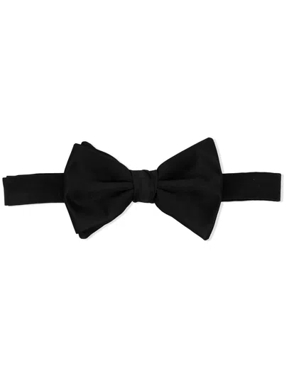 Emporio Armani Silk Bow Tie In Black