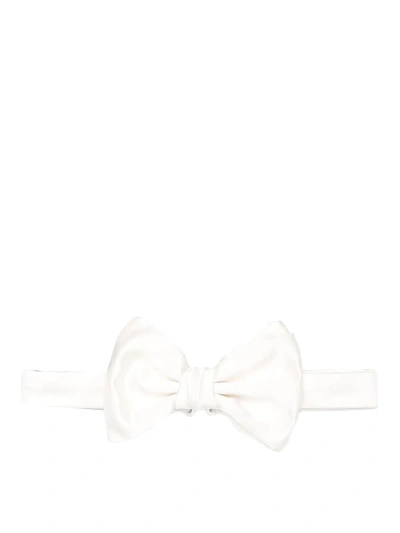 Emporio Armani Silk Bow Tie In White