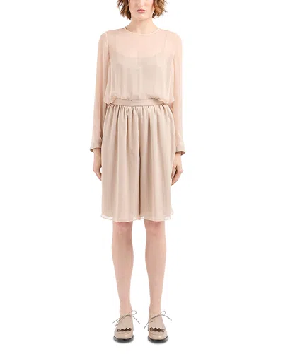 Emporio Armani Silk Chiffon Romper In Neutral