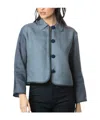 Emporio Armani Silk Cropped Jacket In Black