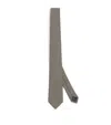 Emporio Armani Silk Jacquard Tie In Brown