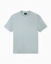 Emporio Armani Silk Jersey T-shirt With Knit Detail In Gray