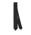 Emporio Armani Silk Logo Jacquard Tie In Black