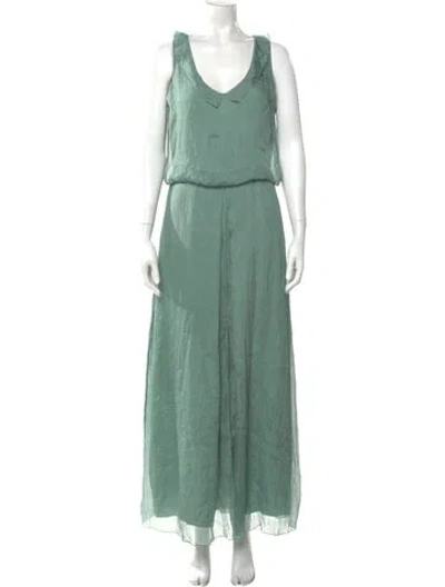 Pre-owned Emporio Armani Silk Long Dress In Blue