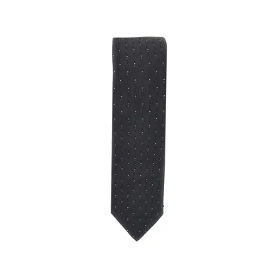 Emporio Armani Silk Necktie With Jacquard Motif In Black