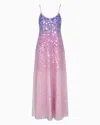 Emporio Armani Official Store Silk Organza Dress With Gradient Shade Motif And All-over Bead And Sequin Embroidery In Pattern