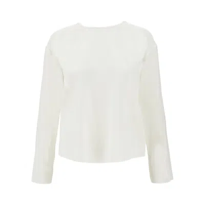 Emporio Armani Silk Satin Blouse In White