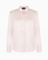 Emporio Armani Silk Satin Shirt In Pink