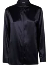 Emporio Armani Silk Shirt With Buttoned Cuffs And Spread Collar