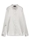 Emporio Armani Silk Shirt Satin Buttoned Cuffs In Grey