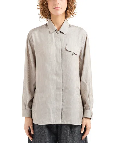 Emporio Armani Silk Shirt In Nude Pink