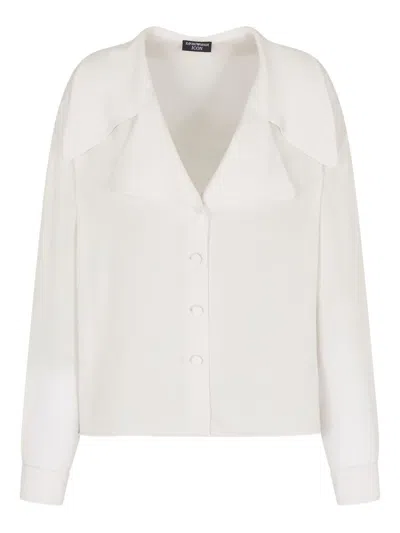 Emporio Armani Silk Shirt In White