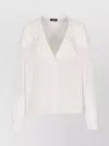 Emporio Armani Silk Shirt With Long Sleeves And Wide Collar In White