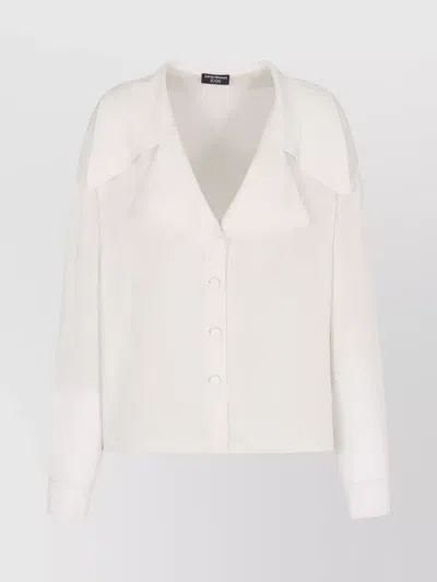 EMPORIO ARMANI SILK SHIRT WITH LONG SLEEVES AND WIDE COLLAR