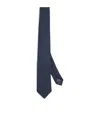 Emporio Armani Silk Textured Tie In Blue