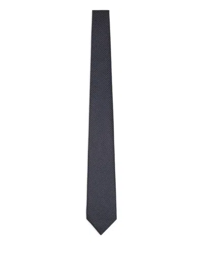 Emporio Armani Silk Tie In Black