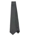 Emporio Armani Polka Dot Pointed Tip Tie With Standard Width In Black