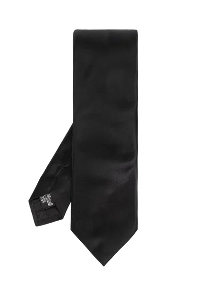 Emporio Armani Silk Tie In Black