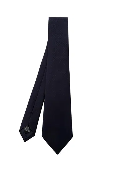 Emporio Armani Silk Tie In Blue