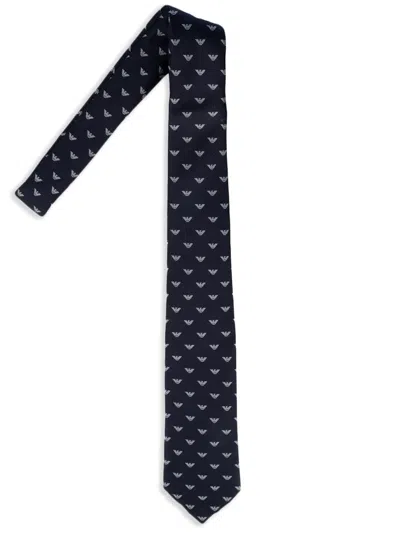 Emporio Armani Silk Tie In Brown