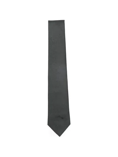 Emporio Armani Silk Tie In Gray