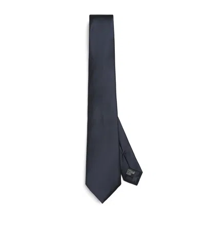 Emporio Armani Silk Tie In Grey