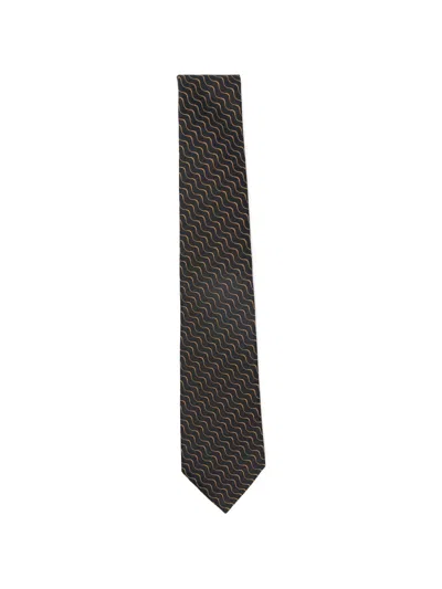 Emporio Armani Silk Tie In Multi