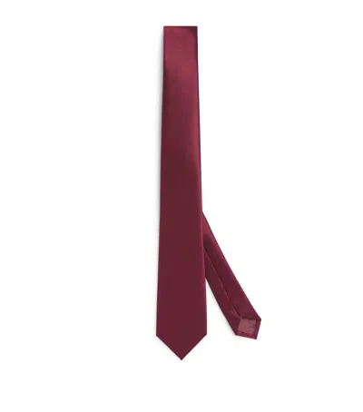 Emporio Armani Silk Tie In Red